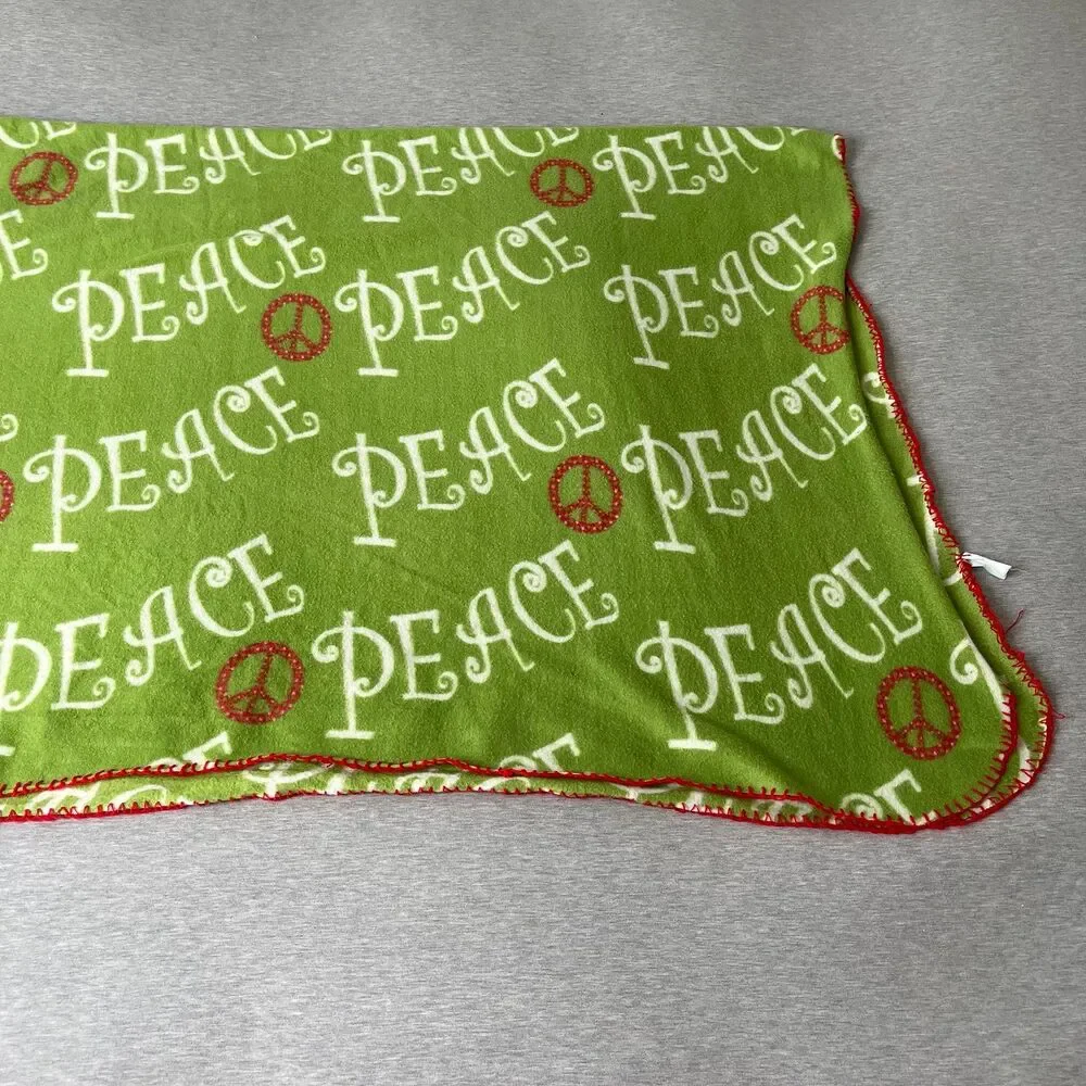 Target Y2K Vintage Peace Fuzzy Fleece Throw Blanket